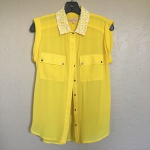 A yellow georgette blouse.